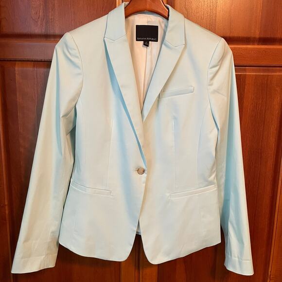 Banana Republic Women's Ice Blue Lined Blazer, size 8 - Picture 1 of 5